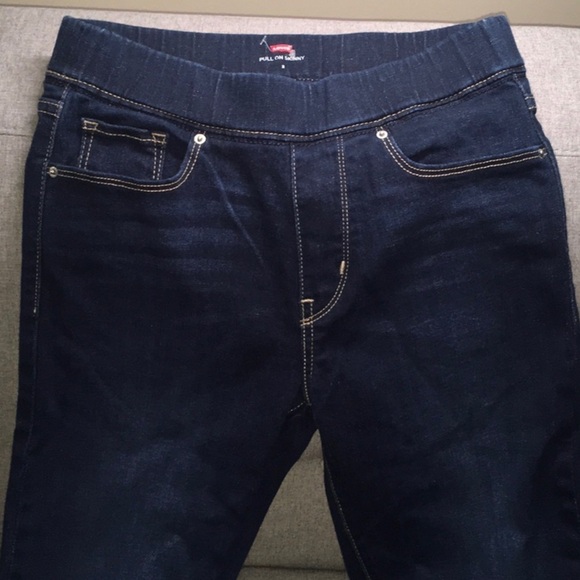 Levi’s jeans women's size 2 skinny pull-on pull on blue jeans elastic waist - Picture 2 of 15
